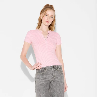 Women's Short Sleeve Henley T-Shirt - Wild Fable™ 3 Women's Short Sleeve Henley T-Shirt - Wild Fable™