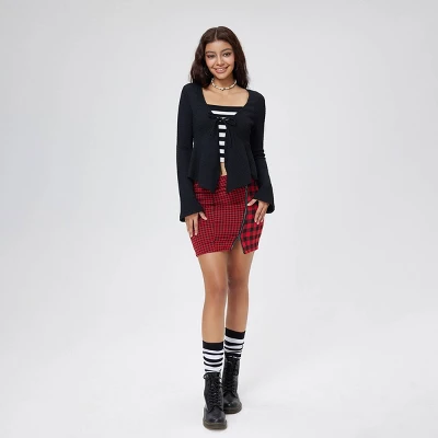 Women's V-Neck Knotted Long Sleeve Blouse - Wild Fable™ 6 Women's V-Neck Knotted Long Sleeve Blouse - Wild Fable™ - Image 4