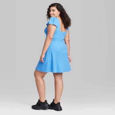 Women's Cap Short Sleeve Fit & Flare Knit Skater Dress - Wild Fable™ 4 Women's Cap Short Sleeve Fit & Flare Knit Skater Dress - Wild Fable™ - Image 2