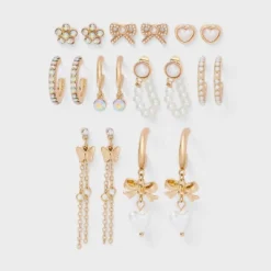 Bow Butterfly And Faux Pearl Earring Set 9pc - Wild Fable™ Gold 7 Bow Butterfly And Faux Pearl Earring Set 9pc - Wild Fable™ Gold -Wild Fable Shop GUEST ef3eb79b 00a4 485e ad4e 4c5cc0f2594e