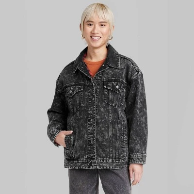 Women's Oversized Denim Trucker Jacket - Wild Fable™ 3 Women's Oversized Denim Trucker Jacket - Wild Fable™