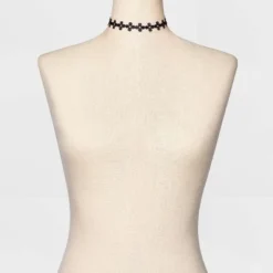 Velvet And Simulated Pearl Charm Choker Set 5pc - Wild Fable⢠Black