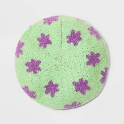 Knit Beret - Wild Fable™ Mint Green Floral 4 Knit Beret - Wild Fable™ Mint Green Floral - Image 2