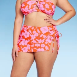 Women's Cinch Side Skirt Cover Up - Wild Fable™ Orange/Pink Tropical Print -Wild Fable Shop GUEST f465aafc dd5d 468a a3c1 9c4b5ba2b81c