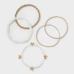 Beaded And Pearl Bow Charm Bracelet Set 5pc - Wild Fable™ Gold 7 Beaded And Pearl Bow Charm Bracelet Set 5pc - Wild Fable™ Gold -Wild Fable Shop GUEST fcb74925 a580 4931 9060 ad1b2d315087