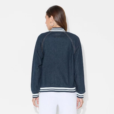 Women's Denim Varsity Jacket - Wild Fable™ 4 Women's Denim Varsity Jacket - Wild Fable™ - Image 2
